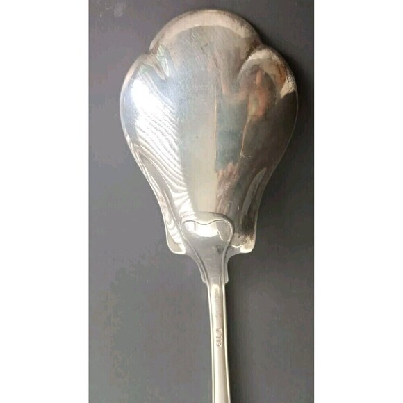 Gorham EP Silverplate Scalloped Serving Spoon Meat Fork Set N118 N119 10.25" Vtg - Picture 9 of 14